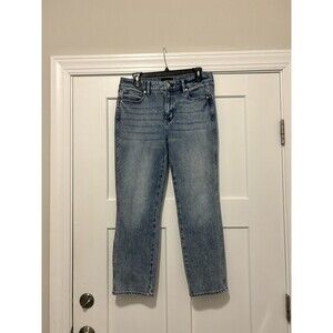 White House Black Market Women Size 8 High Rise Straight Sculpt Jeans Acid Wash